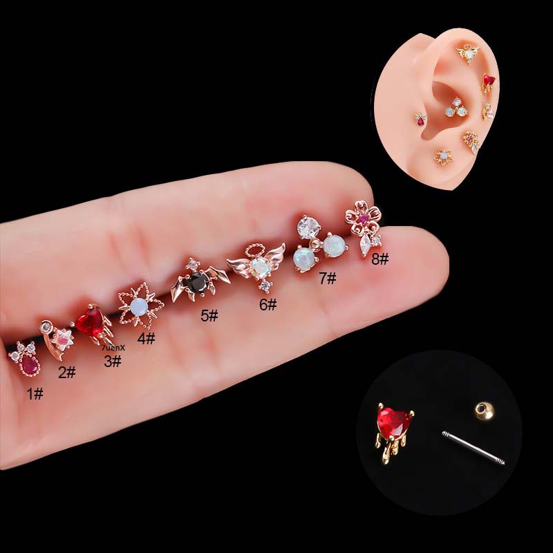 1 Cái Khuyên Tai Kiểu Thanh Tạ Bằng Thép Không Gỉ 20Gauge 6mm