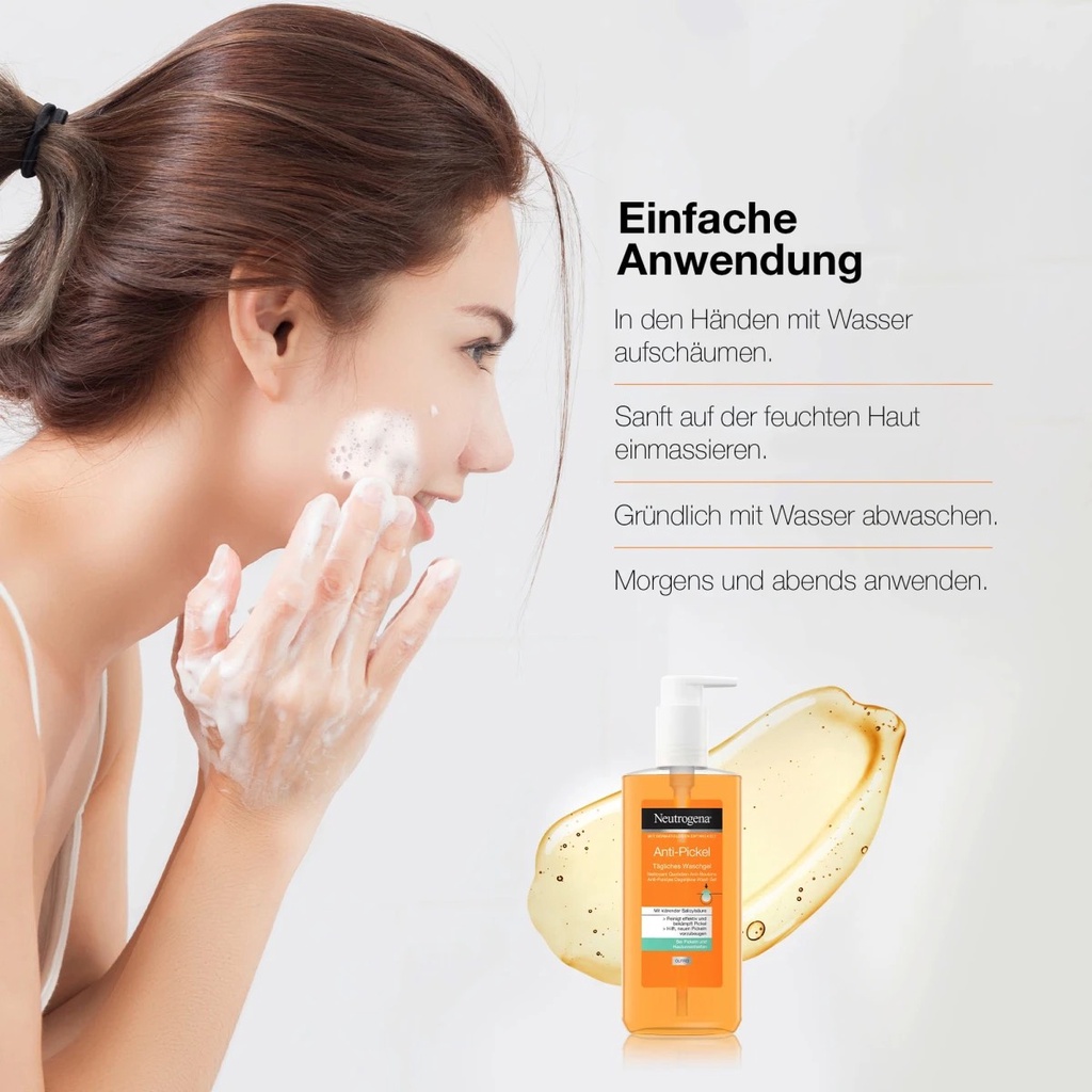 Sữa rửa mặt làm sạch da, chống mụn Neutrogena Anti-Pickel, không dầu, 200ml