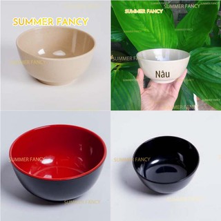 10 Chén 11.2 x 5.4 cm nhựa ăn cơm đen đỏ, đen, nâu sang trọng / bát cơm cao cấp - plastic small bowl GHN