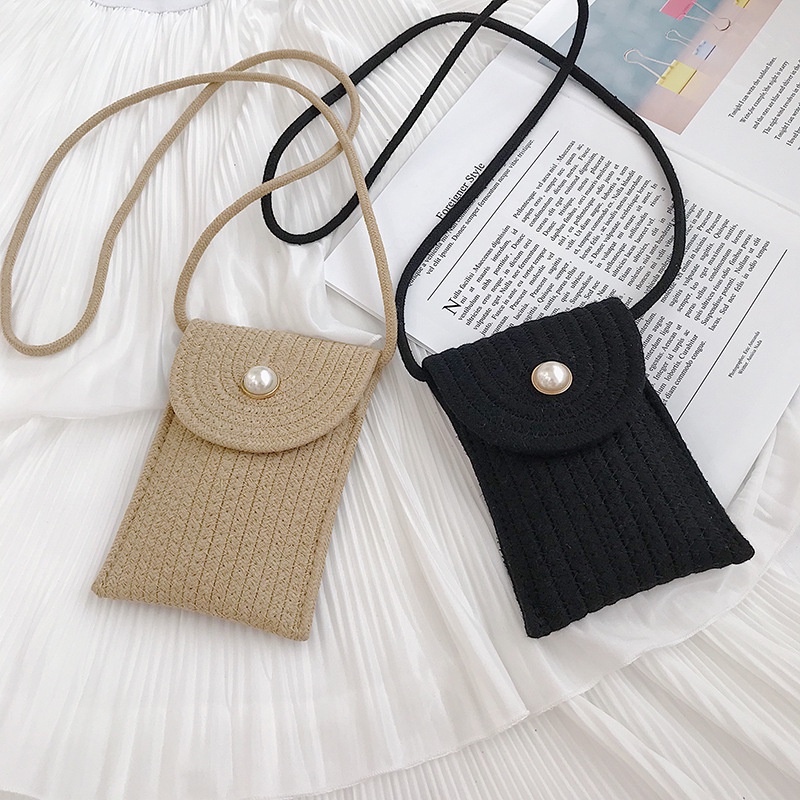 IELGY Túi Đeo Vai Đan Sợi Rơm Thời Trang Dành Cho Nữ