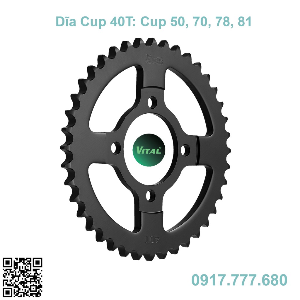 Dĩa tải và nhông Cup 7 ly /Dream 7ly /Wawe củ /Sirius 50/Ex50 TQ hệ 420-7 ly  Chính hãng VITAL Thái Lan