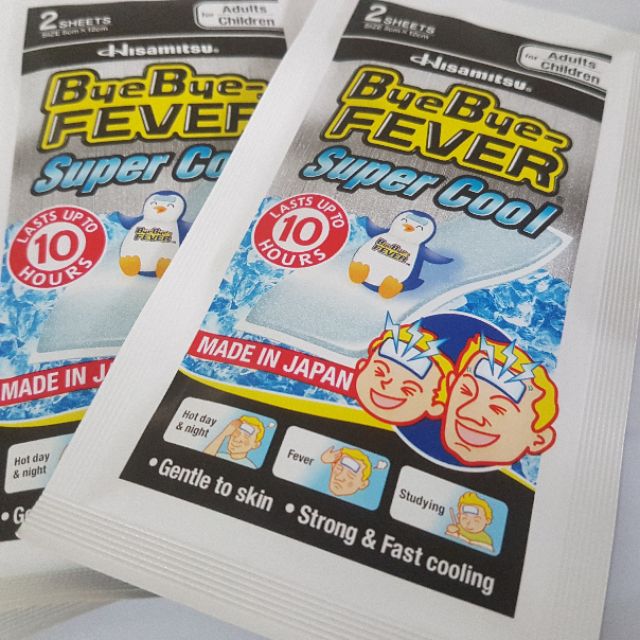 Miếng dán hạ nhiệt hạ sốt Bye Bye Fever Super Cool (bịch 2 miếng) - Đông Anh Pharmart