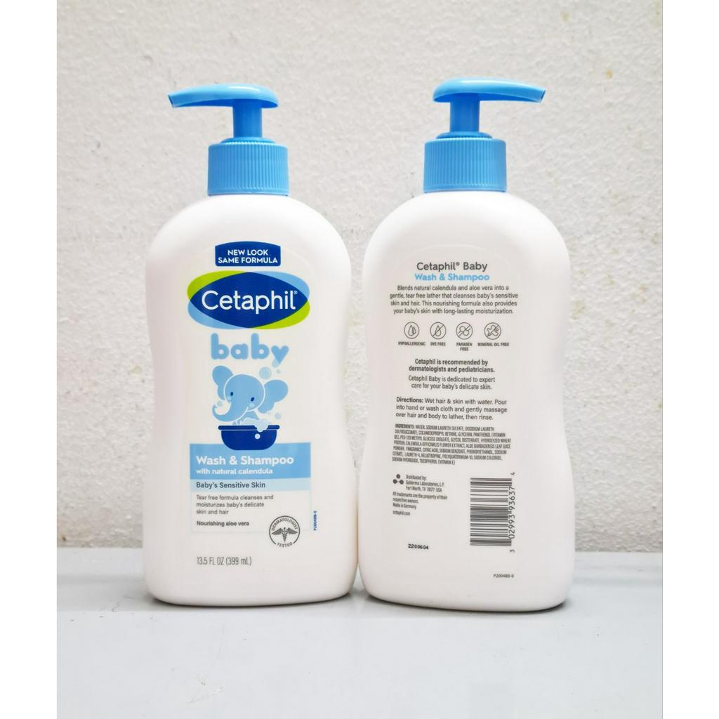 Sữa tắm gội Cetaphil Baby Gentle Wash &amp; Shampoo chai 399ml có vòi từ Mỹ