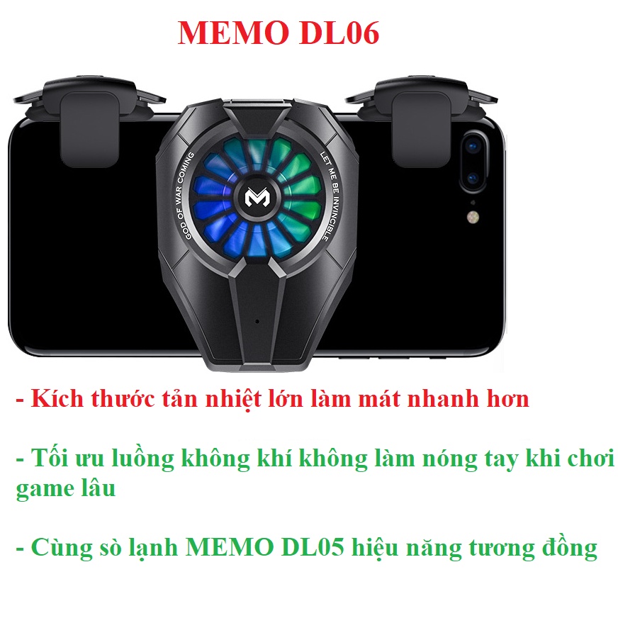 Quạt tản nhiệt điện thoại gaming sò lạnh Memo DL01 / DL05 / DL06 / DL02 / FL01 / FL05 / FL06 / chơi PUBG FF ROS