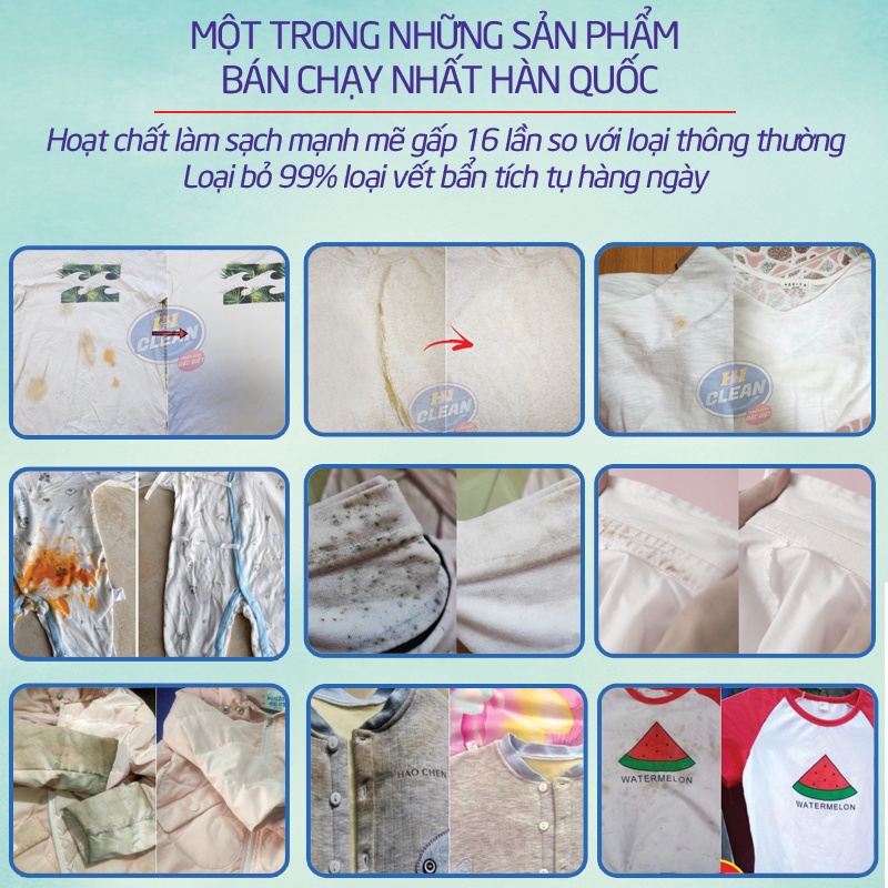 Tẩy trắng quần áo Freeme, không mùi, tẩy mốc, nhựa cây, ố vàng trên quần áo - Nhập khẩu Hàn Quốc