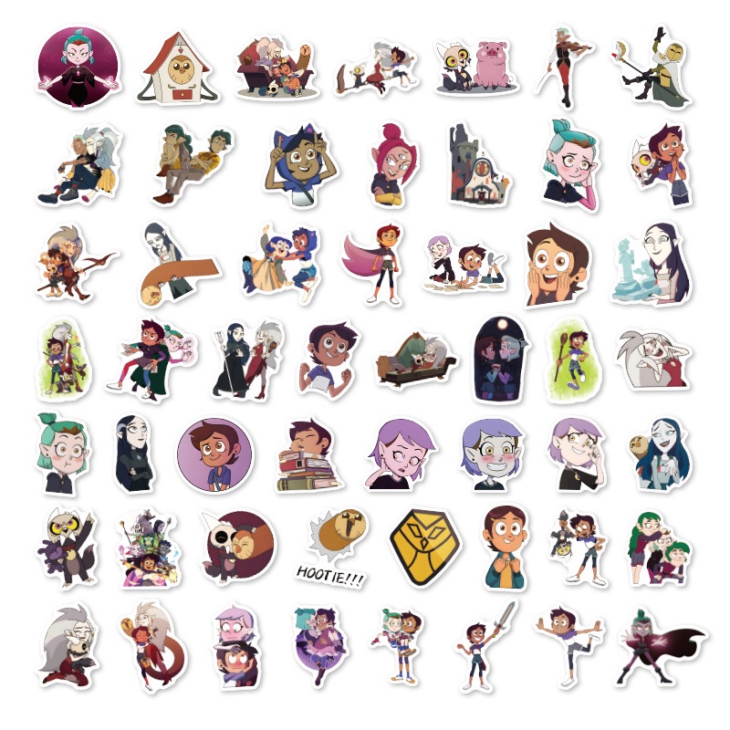 Y&P| Hình Dán Chống Nước The Owl House Phim Hoạt Hình Mũ Bảo Hiểm Máy Tính Xách Tay Hành Lý Dán Thiết Lập, 50 tờ