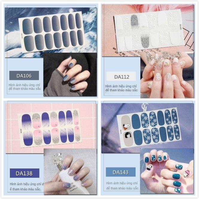 [Hàng mới về] Set 14 Nhãn Dán Trang Trí Móng Tay 3d Da014-Da167