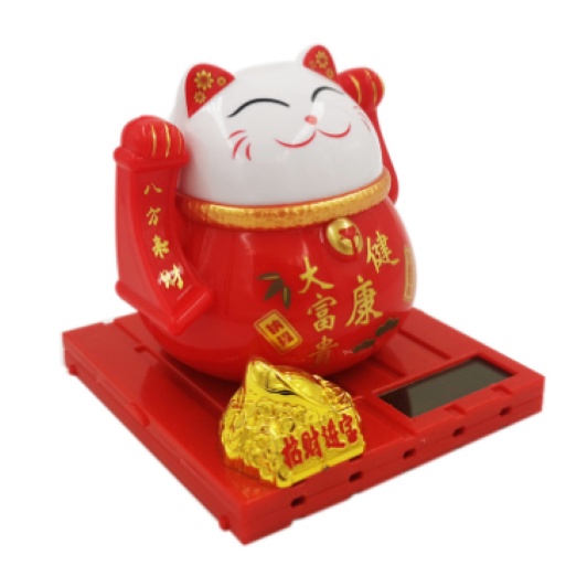 Mèo Thần Tài Vẫy Tay Hút Tài Lộc Sử Dụng Năng Lượng Mặt Trời