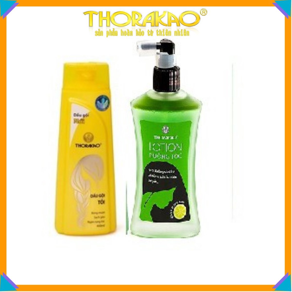 BỘ ĐÔI DẦU GỘI VÀ XẢ HƯƠNG TỎI THORAKAO 400 MIL - LOTION HƯƠNG VỎ BƯỞI THORAKAO 120MIL NGĂN RỤNG KÍCH THÍCH MỌC TÓC