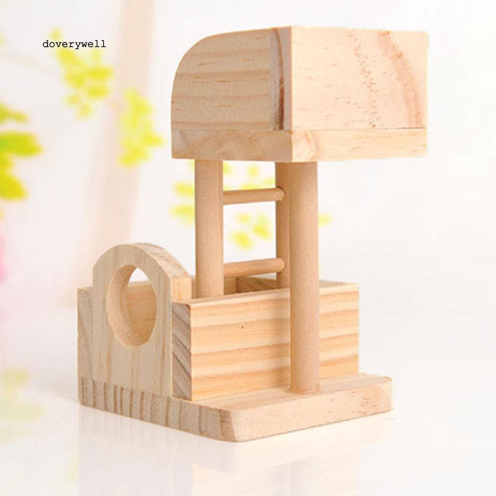 Ngôi nhà 2 tầng mini bằng gỗ dùng leo trèo thú vị cho chuột hamster