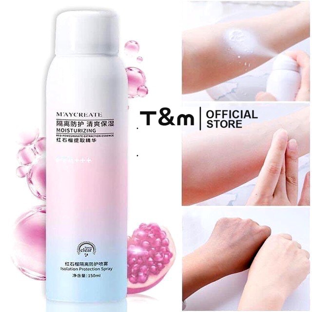 Xịt Chống Nắng【☀️𝑭𝒓𝒆𝒆𝒔𝒉𝒊𝒑☀️】 Hàng Chuẩn Xịt Chống Nắng Trắng Da Maycreate 150ml Spf35