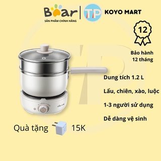 Nồi lẩu điện đa năng Bear DRG-C12M2, 1.2 lít, sử dụng nấu lẩu, chiên xào, hấp, hầm, luộc, nhỏ gọn và tiện lợi