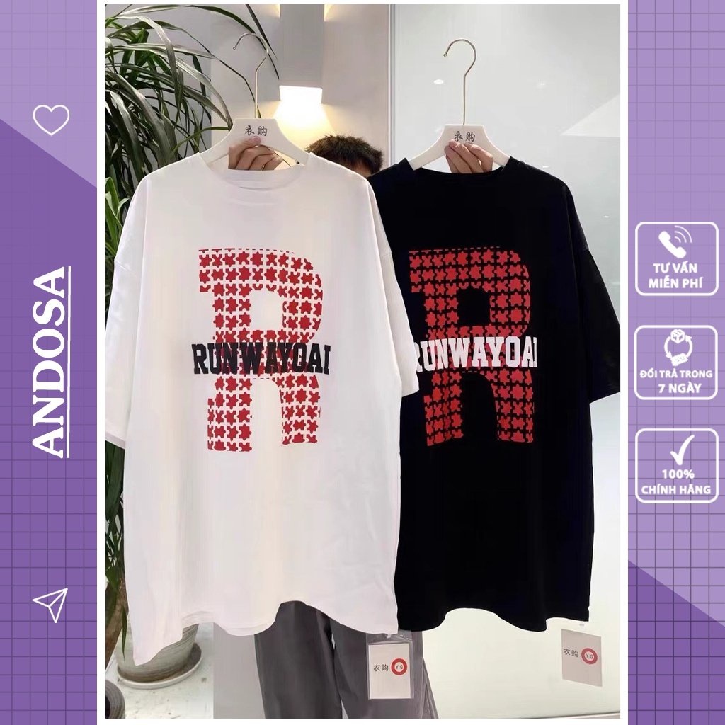 Áo thun nữ tay ngắn form rộng unisex in hình đẹp cổ tròn freesize hàng Quảng Châu ANDOSA AT06