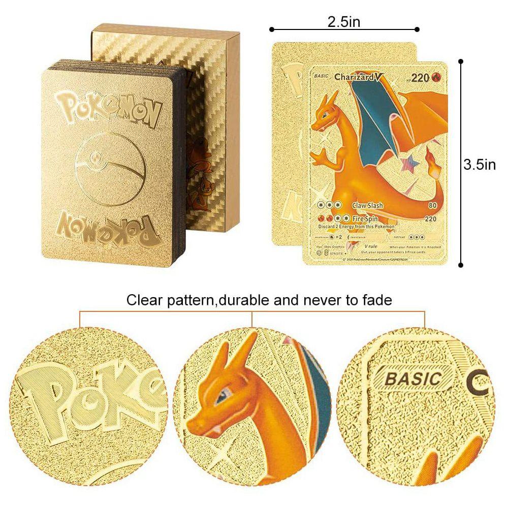 Bộ Sưu Tập Thẻ Bài Pokemon Rare Charizard Bằng Kim Loại Dành Cho Trẻ Em