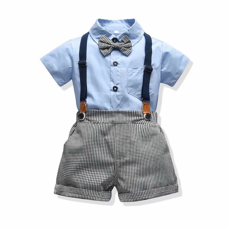 Set Áo Sơ Mi Trắng Kèm Quần Short Cho Bé