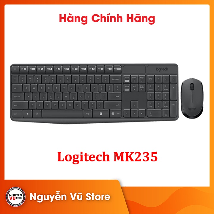 Bộ phím chuột không dây Logitech MK235 Hàng Chính Hãng