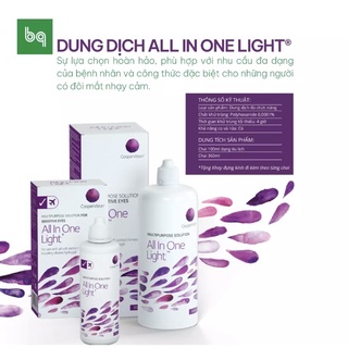 Nước ngâm lens All in one night 360ml của mỹ