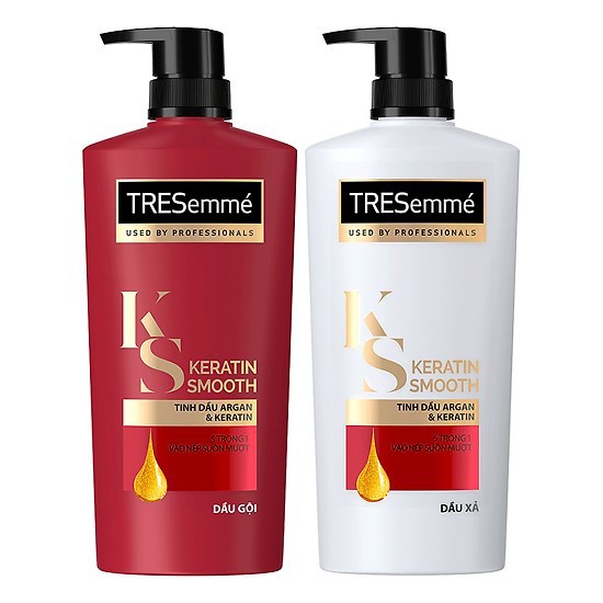 (Tách lẻ) Dầu gội hoặc xả TRESemme Keratin Smooth Tinh dầu Argan và Keratin vào nếp suôn mượt