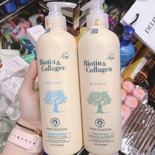 Bộ dầu gội Biotin collagen trắng 500ml