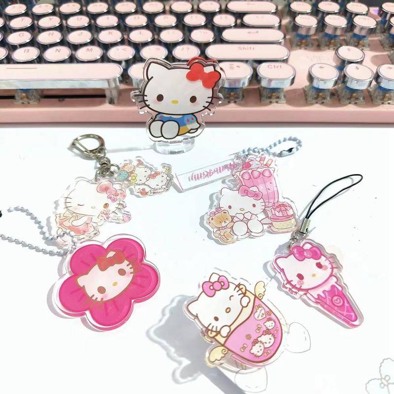 Bộ 7 Mô Hình Sanrio mymelody Kuromi Cinnamoroll Để Bàn Trưng Bày Móc Khóa Bằng Acrylic
