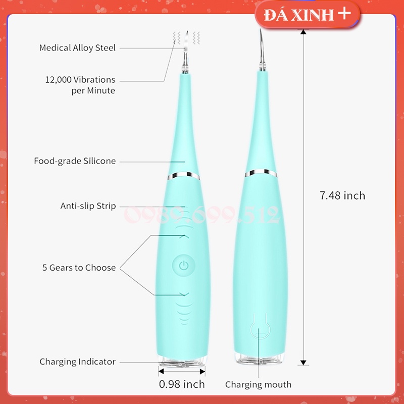 Máy Lấy Cao Răng Cầm Tay Mini - Vệ Sinh Răng - Kẽ Răng Siêu Tiện Dụng ( Tự Lấy Cao Răng Tại Nhà )