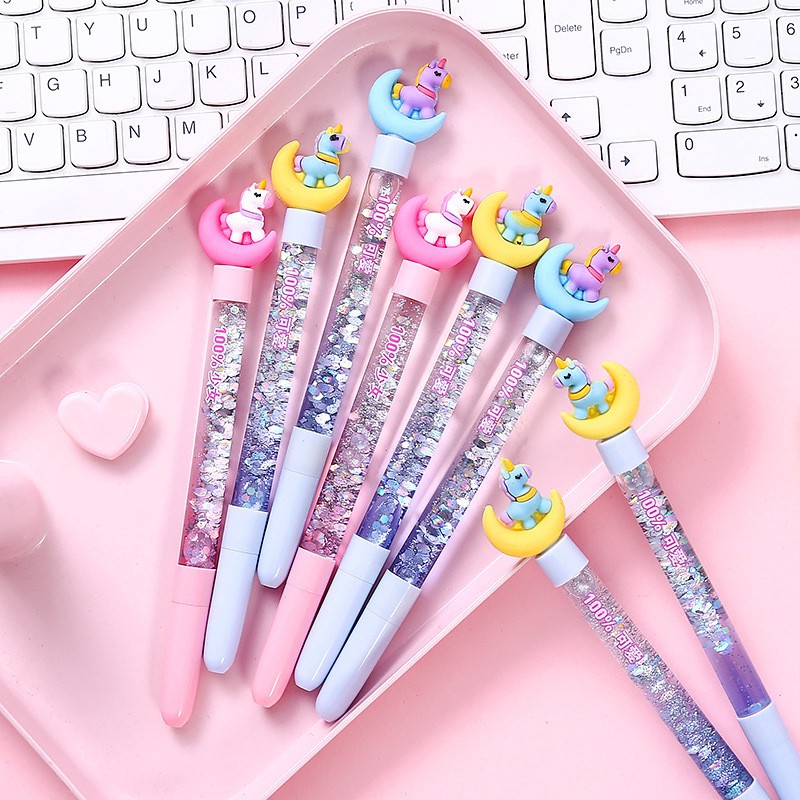 Bút gel mặt trăng ngựa một sừng dễ thương