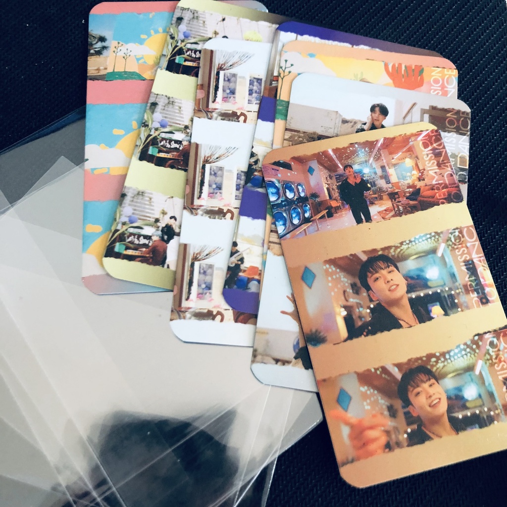 1 bộ gồm 7 CARD có SLEEVES BTS VER PERMISSION TO DANCE 7 bo góc cán bóng có 5 ver