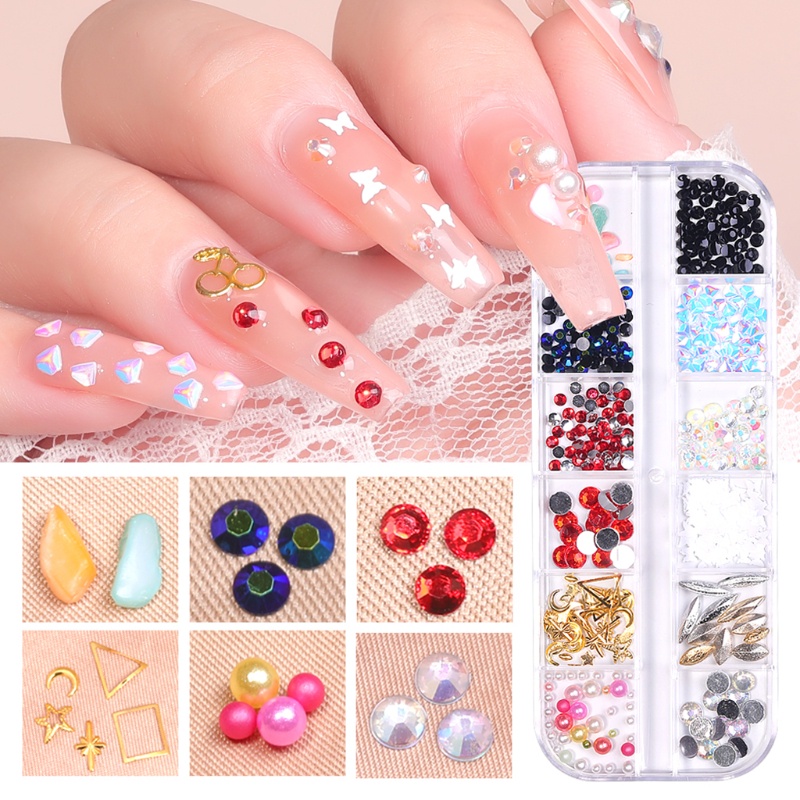 Phụ Kiện Đinh Tán Đính Đá 3D Trang Trí Móng Tay Nghệ Thuật Charms
