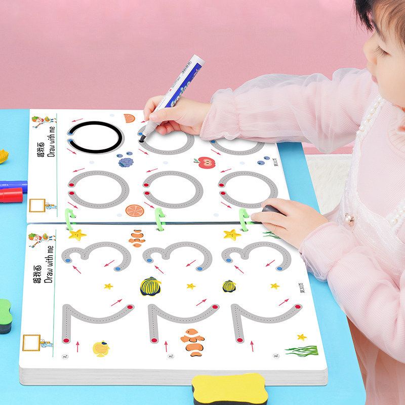 Tập tô vẽ thông minh xóa được – Đồ chơi Giáo dục toàn diện Montessori cho bé từ 2 3 4 5 tuổi