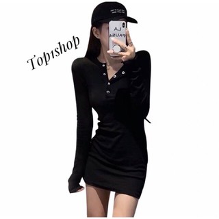 Váy dài tay nút bấm (ap).
