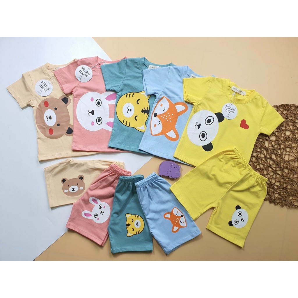 Bộ Cộc Tay Minky Mom Cho Bé Trai, Bé Gái 0 1 2 3 4 5 6 Tuổi Hình Thú Vải Cotton, Quần Áo Trẻ Em Đồ Bộ Ngắn Tay Mặc Hè