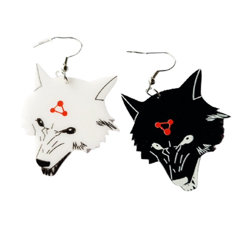Tmdbyx Jujutsu Kaisen Khuyên Tai Nối Dài Màu Trắng Đen Hình Chú Chó Divine Megumi Fushiguro Sukuna Domain