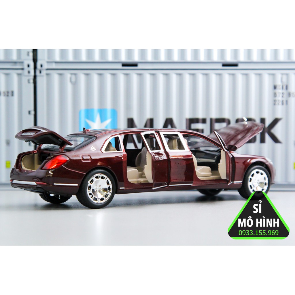 [ Sỉ Mô Hình ] Xe mô hình Mercedes S600 Pullman 1:24 Nâu đỏ