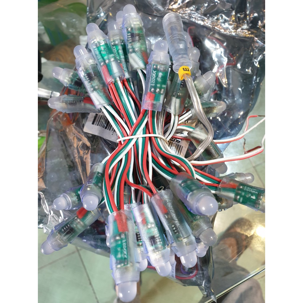 Dây 50 Led F8mm Full Color  IC1903/8206/1916 Dài 3m5