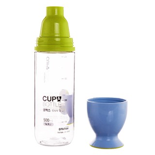 Bình nước nhựa Komax Hàn Quốc 500ml, có cốc uống nước Nhựa Tritan, chịu nhiệt độ từ -20 độC đến 106 độC