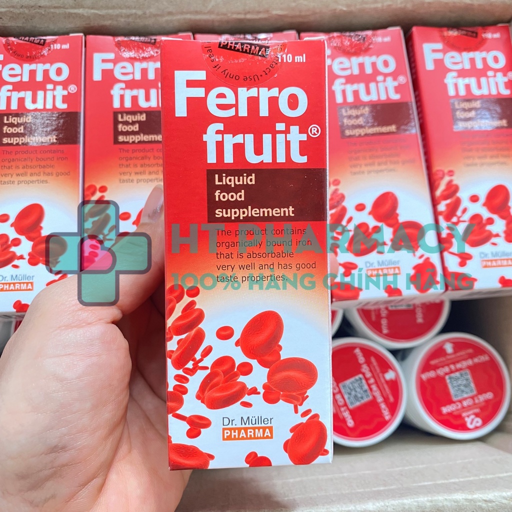 Siro sắt Ferro Fruit Dr.Muler 110ml vị trái cây bổ máu cho mẹ, bé và phụ nữ trong kỳ kinh