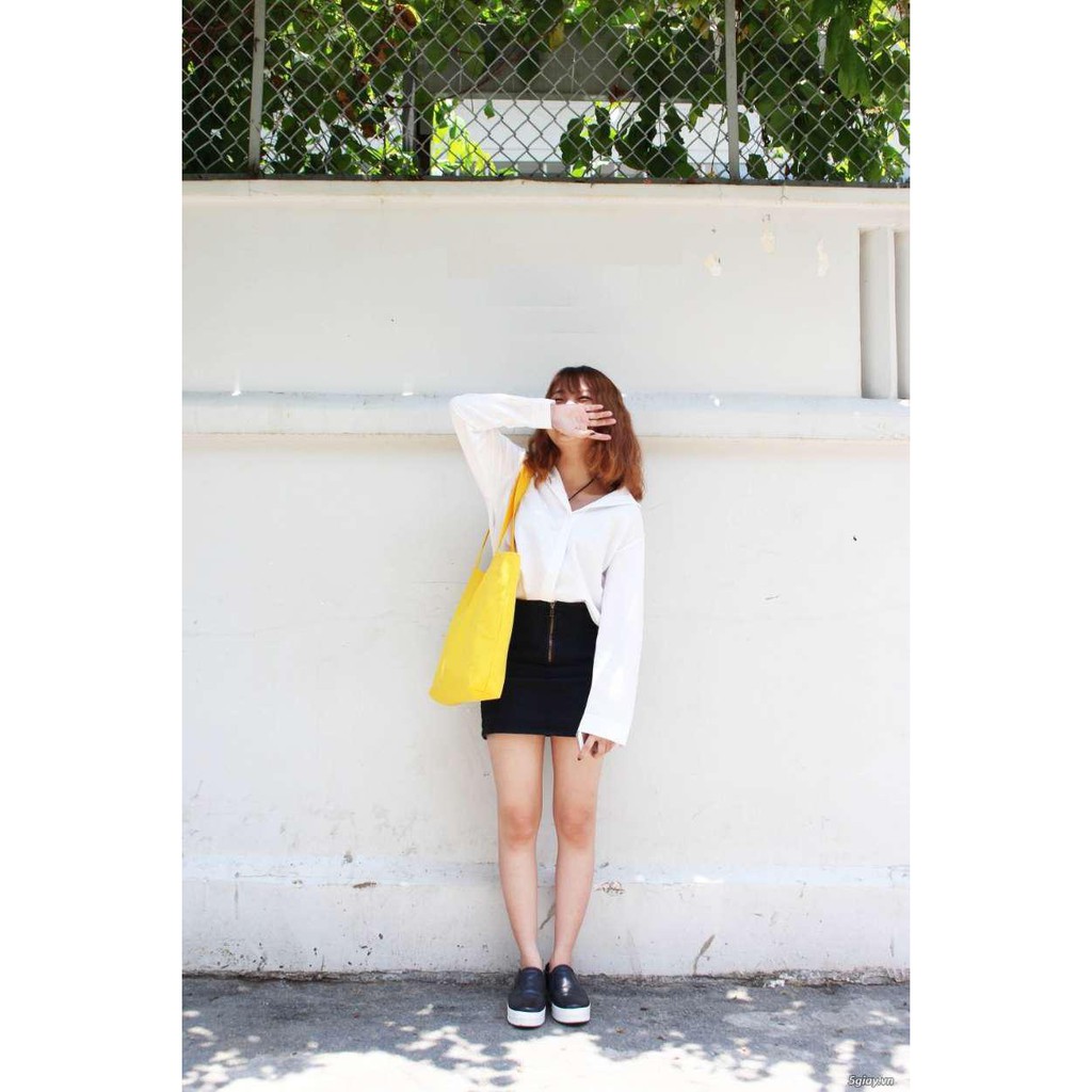 Túi vải Tote Black, White, Yellow, Pink thời trang