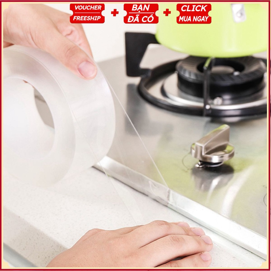 Cuộn Keo Silicon K9 MÀNG TRONG SUỐT Dán Siêu Dính - Keo 2 Mặt Chịu Được Nhiệt Độ, Chống Thấm 3-5 Mét