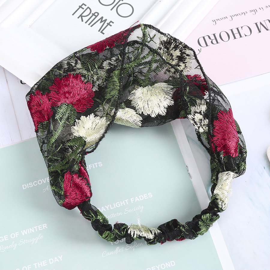 Băng Đô Ren Thêu Hình Hoa Văn Phong Cách Hàn Quốc 8 Màu Bắt Mắt Dành Cho Nữ