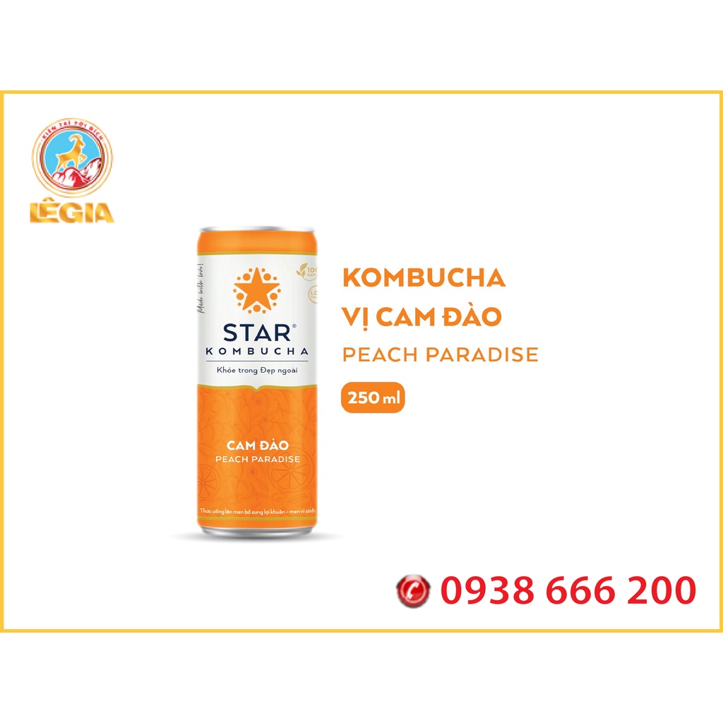 Nước Trái cây STAR KOMBUCHA Vị Cam Đào 250ML