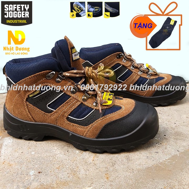 Giày bảo hộ lao động nam Jogger X2000 S3 cao cấp, Giày lao động chính hãng da bò chống đinh chịu dầu.