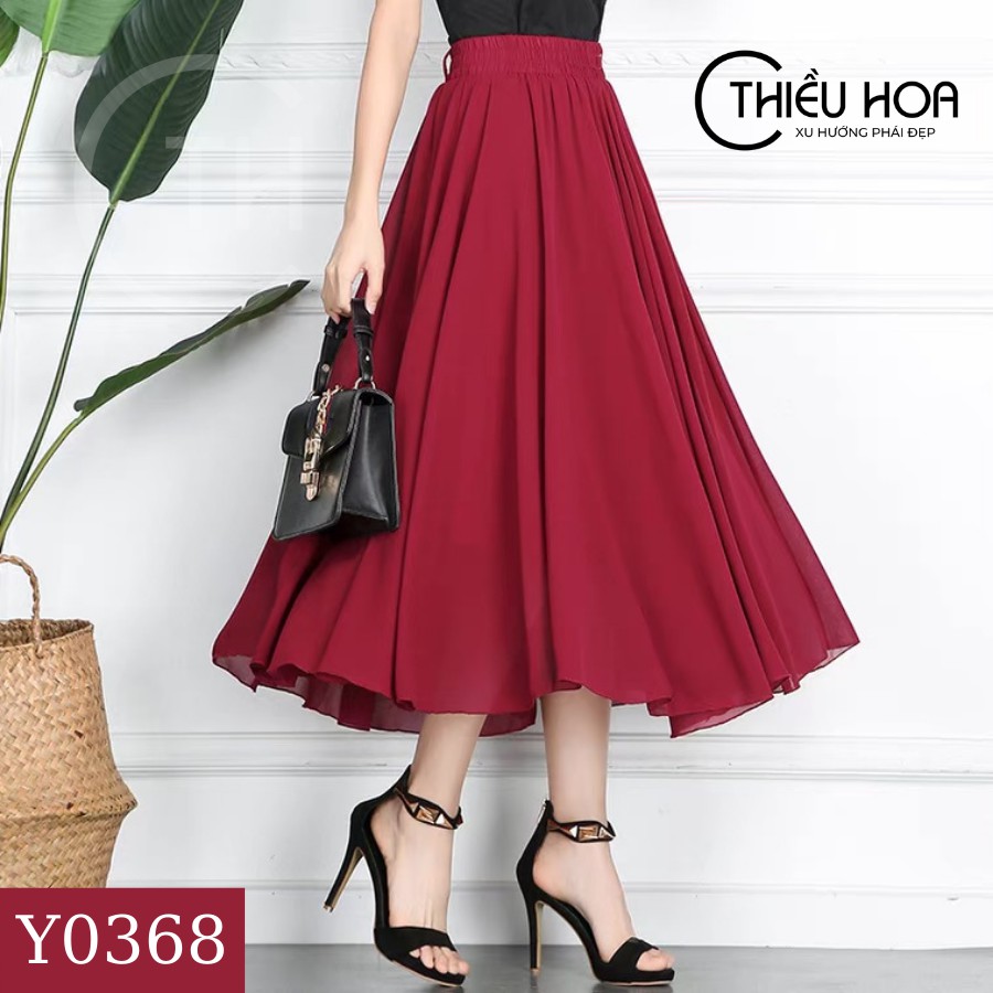 Chân váy nữ thiết kế sang trọng tôn dáng nữ mềm mại thoáng mát THIỀU HOA  VD1Y0368