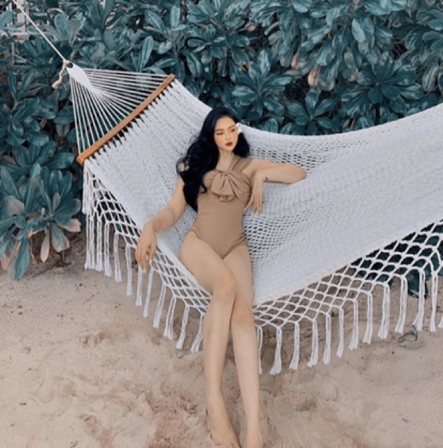 Kimstore_bikini : Đồ bơi 1 mảnh kèm - màu nâu tây