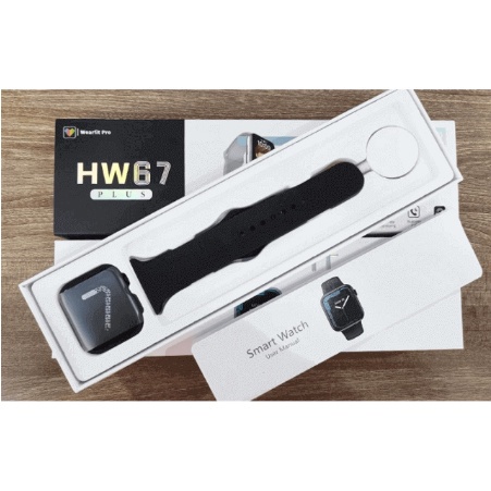 Đồng Hồ Thông Minh Hw67 Plus Bản Thép Màn Hình Tràn Viền Siêu Cân Cảm Ứng Mượt  - BẢO HÀNH ĐỔI MỚI