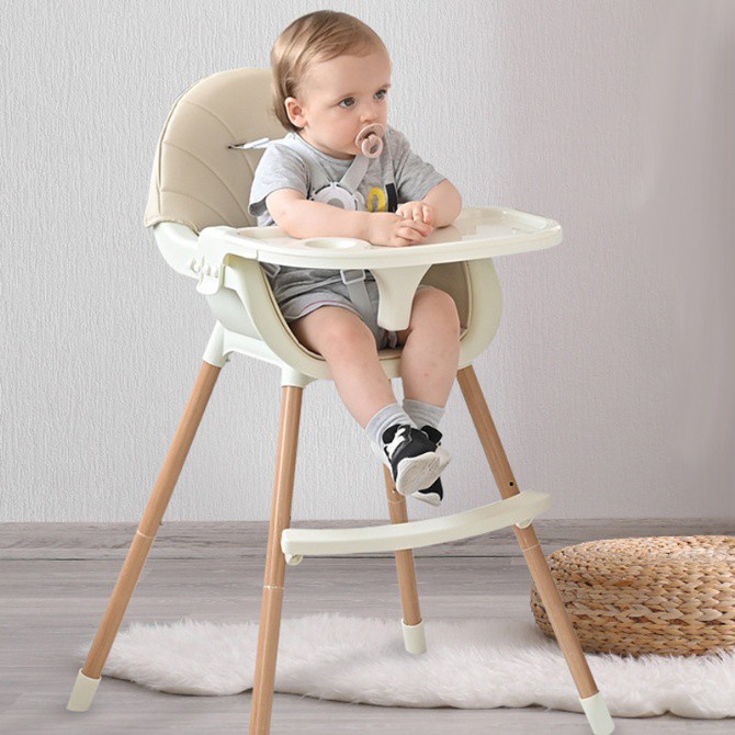 Ghế Ăn Dặm Cao Cấp Ghế Ngồi Chân Gỗ Kim Loại Đa Năng Sang Trọng Cho Bé