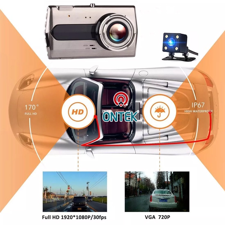 Camera Hành Trình Ô Tô ONTEKCO S16 Full HD 1296p Chống Rung Camera Trước Và Sau Oto Siêu Nét