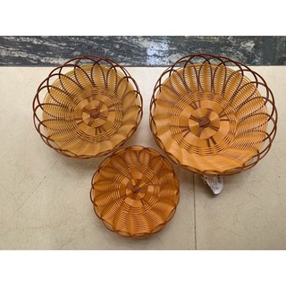 Rổ nhựa giả mây hình tròn