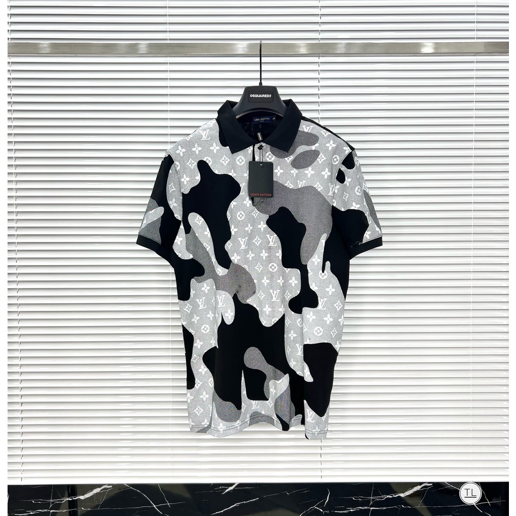 Áo thun polo nam cổ bẻ tay ngắn cao cấp họa tiết nổi bật LOUIS VUITON chất cotton xịn mịn mát(ảnh thật)