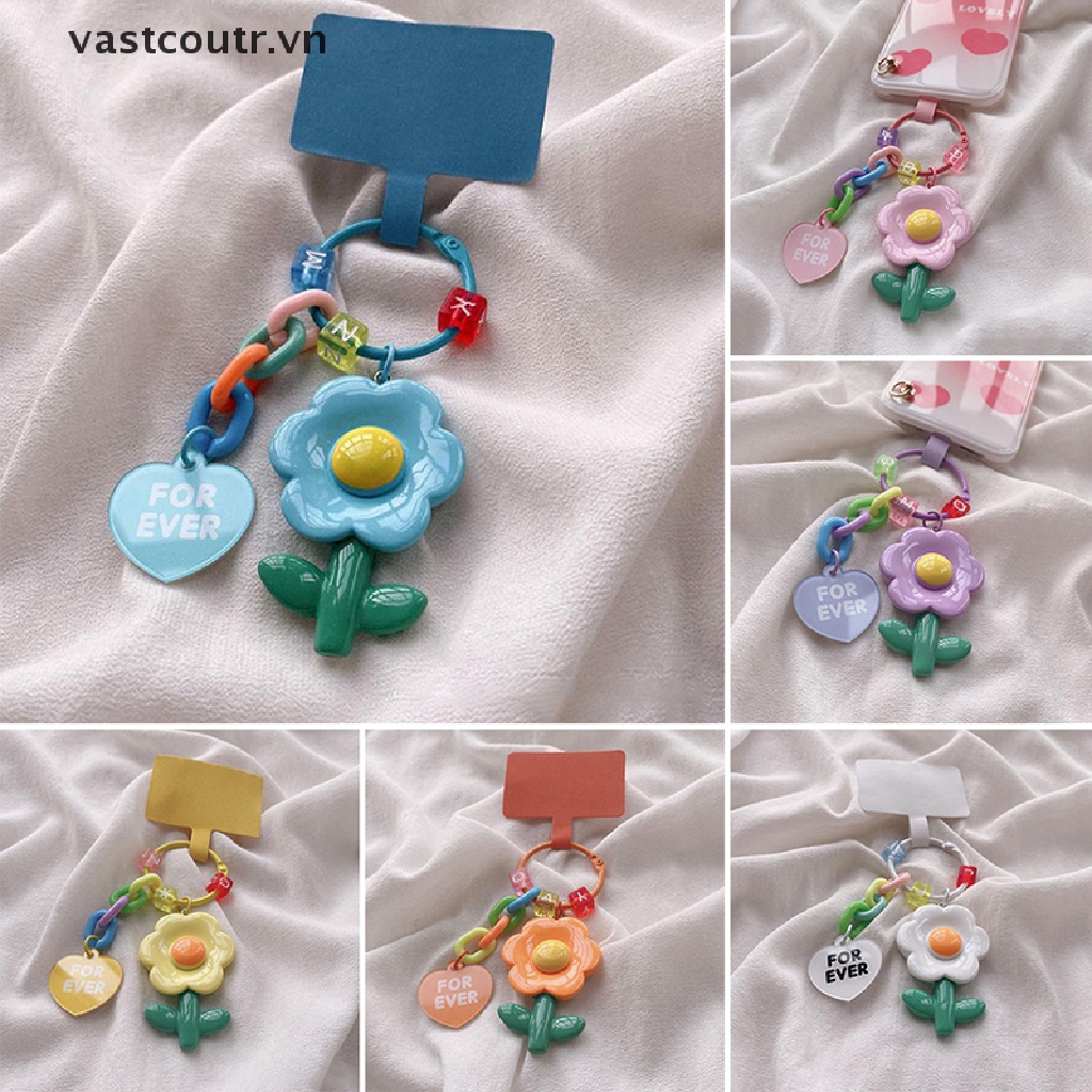 Móc Khóa Điện Thoại Hình Hoa 3D Chống Thất Lạc