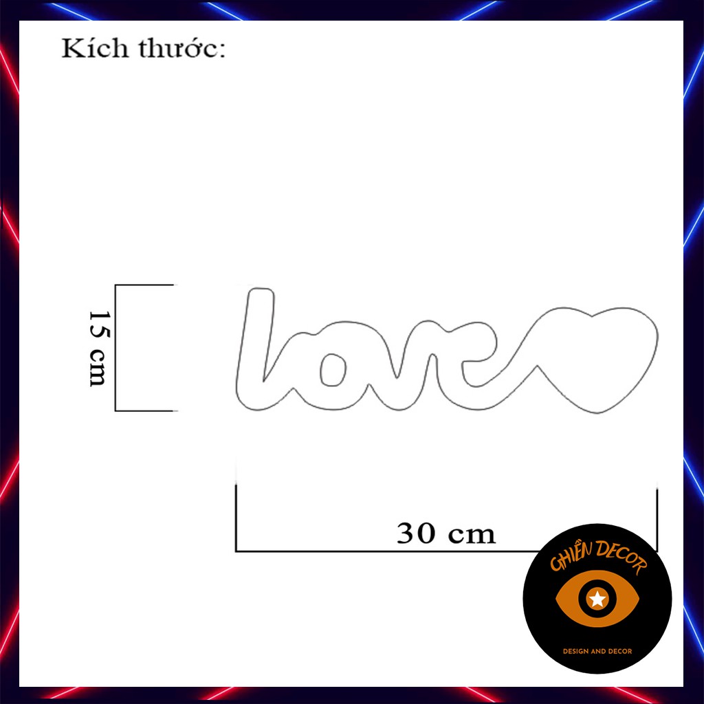 Đèn trang trí led Neon sign hình Love| Đèn neon trang trí phòng ngủ, treo tường